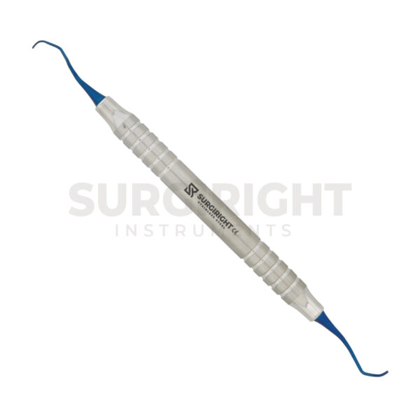 Gracey-curette-13-14-Titanium-blue-coated-surgi right