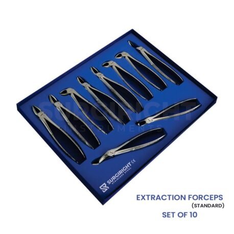 Dental Extraction Tools Set of 10 Extracting Forceps Standard - Surgi Right