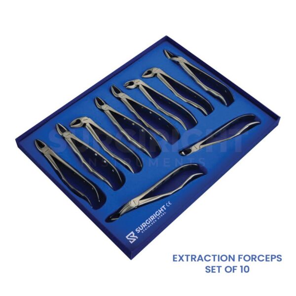 Extraction Set of 10 Extracting Forceps - Surgi Right